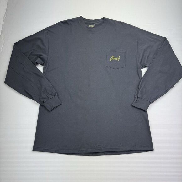 AL AGNEW Gray Long Sleeve T-Shirt Men's Size XL Bald Eagle Mountain River Pocket - Picture 4 of 8